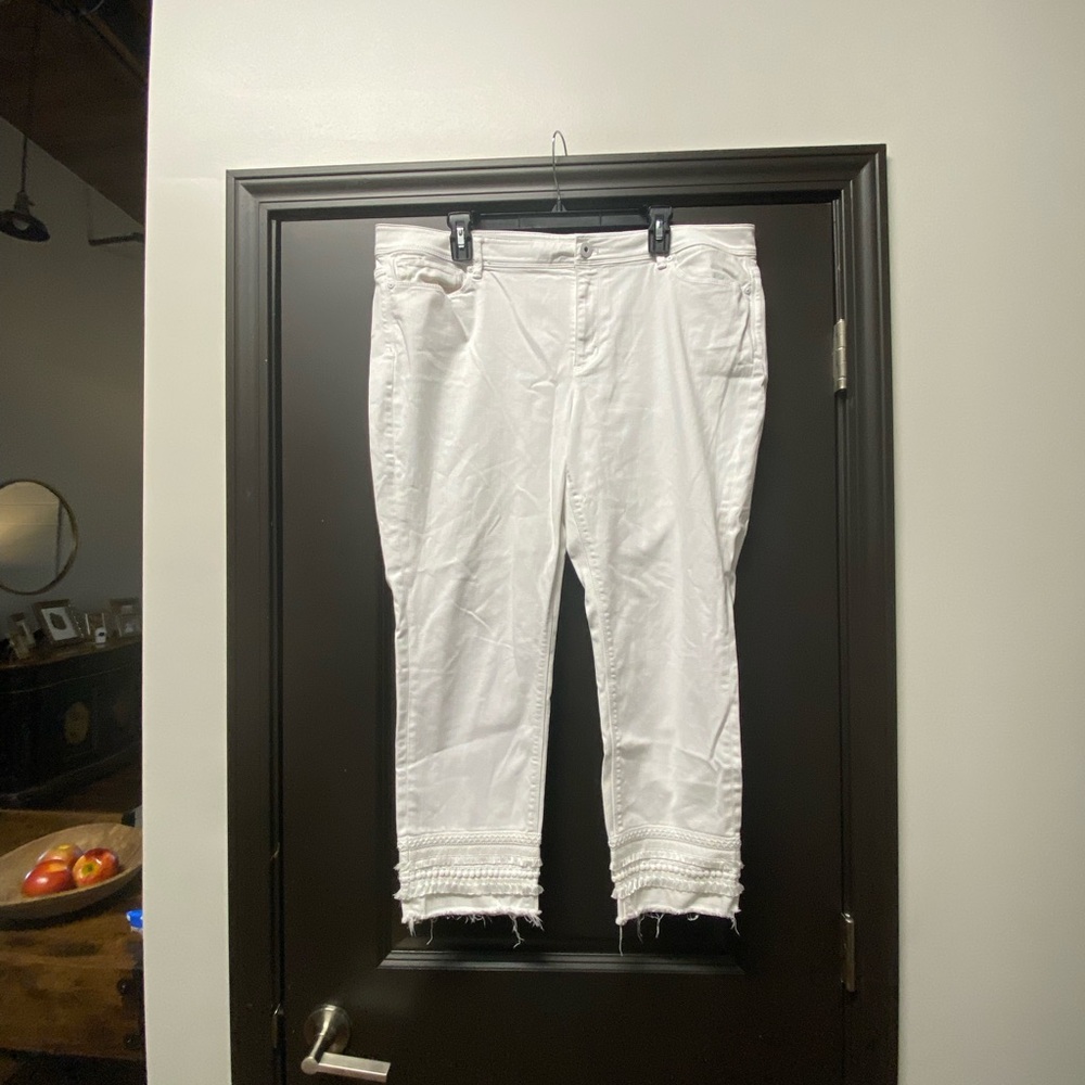 J. Jill white denim ankle pants.